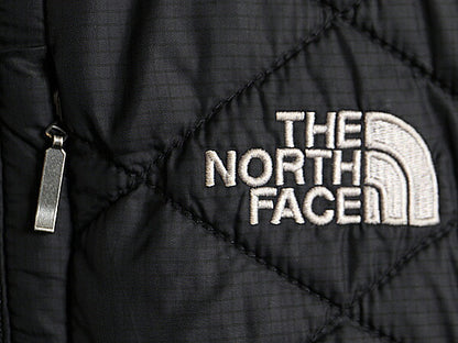 ノースフェイス 中綿 ナイロン ベスト レディース XS 古着 The North Face アウトドア 重ね着 前開き ハイネック フルジップ パッカブル 黒