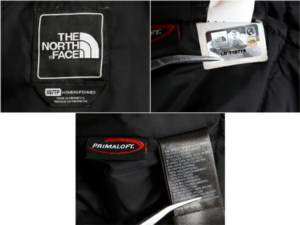ノースフェイス 中綿 ナイロン ベスト レディース XS 古着 The North Face アウトドア 重ね着 前開き ハイネック フルジップ パッカブル 黒