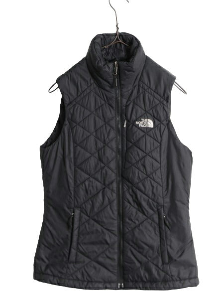 ノースフェイス 中綿 ナイロン ベスト レディース XS 古着 The North Face アウトドア 重ね着 前開き ハイネック フルジップ パッカブル 黒