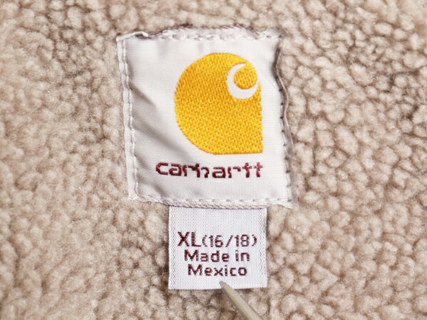 US企画 カーハート モックネック ダック ベスト レディース XL / ワーク 裏 ボア パイル フリース 重ね着 フルジップ 廃盤 ハイネック 厚手