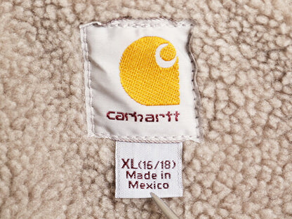 US企画 カーハート モックネック ダック ベスト レディース XL / ワーク 裏 ボア パイル フリース 重ね着 フルジップ 廃盤 ハイネック 厚手