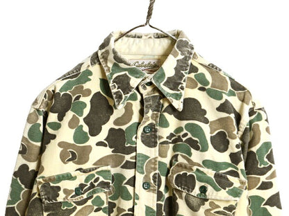 80s カベラス ダックハンター カモ シャモア クロス シャツ メンズ L / 80年代 ヴィンテージ Cabelas ネルシャツ コットン フランネル 迷彩