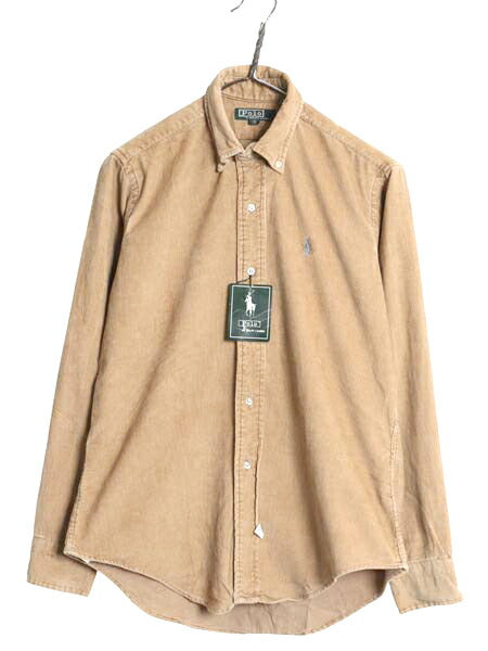 デッドストック 90s ポロ ラルフローレン 細畝 コーデュロイ 長袖 ボタンダウン シャツ キッズ XL メンズ S 程/ 新品 オールド 長袖シャツ