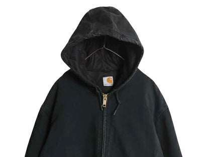 USA製 US企画 カーハート アクティブ ジャケット メンズ XL / ワーク ダック パーカー 中綿 キルティング ライナー フルジップ ブルゾン 黒