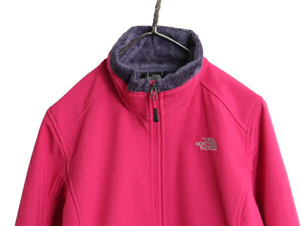 US企画 ノースフェイス APEX ソフトシェル ジャケット レディース M The North Face 裏 ボア パイル フリース ブルゾン フルジップ ピンク