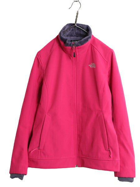 US企画 ノースフェイス APEX ソフトシェル ジャケット レディース M The North Face 裏 ボア パイル フリース ブルゾン フルジップ ピンク