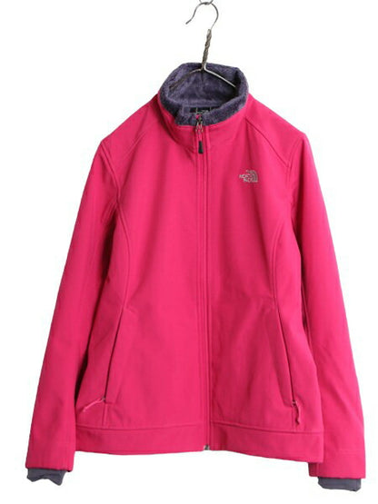US企画 ノースフェイス APEX ソフトシェル ジャケット レディース M The North Face 裏 ボア パイル フリース ブルゾン フルジップ ピンク