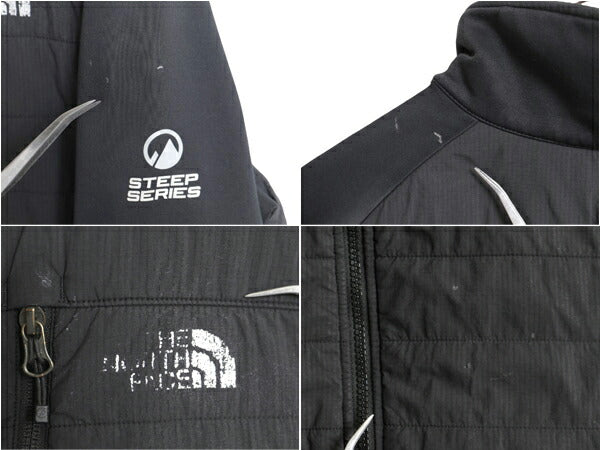 ノースフェイス スティープ シリーズ 中綿 ジャケット メンズ L 程/ 古着 The North Face STEEP SERIES ストレッチ ソフトシェル ブラック