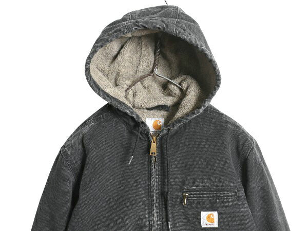 US企画 カーハート ダック シエラ ジャケット レディース S 古着 裏 ボア パイル フリース フルジップ ブルゾン アクティブ 廃盤 黒 ワーク