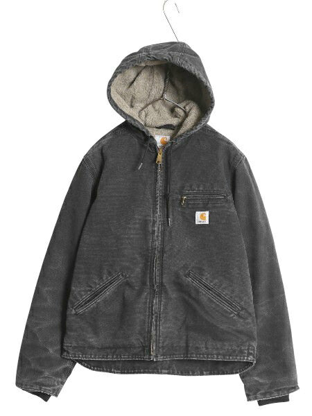 US企画 カーハート ダック シエラ ジャケット レディース S 古着 裏 ボア パイル フリース フルジップ ブルゾン アクティブ 廃盤 黒 ワーク