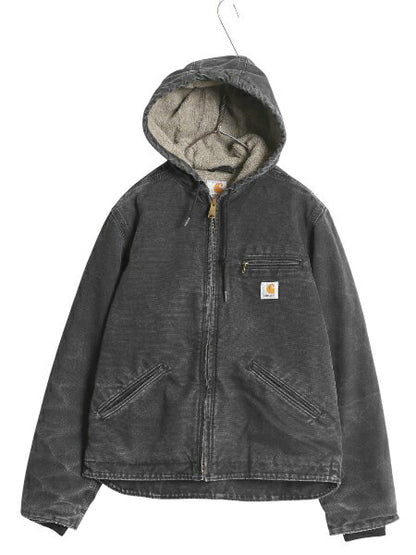 US企画 カーハート ダック シエラ ジャケット レディース S 古着 裏 ボア パイル フリース フルジップ ブルゾン アクティブ 廃盤 黒 ワーク
