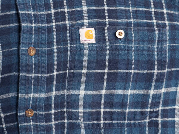 US企画 カーハート チェック ボタンダウン ヘビー フランネル シャツ メンズ M Carhartt ワーク ネルシャツ 厚手 コットン 廃盤 長袖シャツ