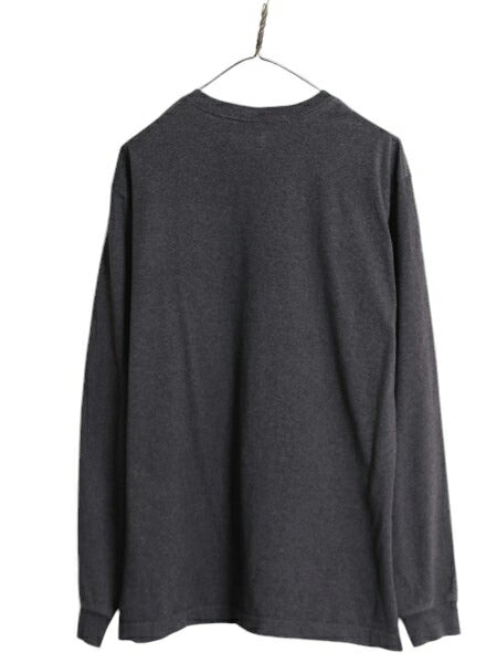 カーハート ポケット付き 長袖 Tシャツ メンズ M 古着 CARHARTT ロンT ワンポイント ポケットT ロゴT ヘビーウェイト クルーネック ポケT