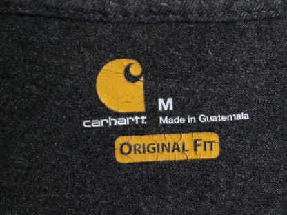 カーハート ポケット付き 長袖 Tシャツ メンズ M 古着 CARHARTT ロンT ワンポイント ポケットT ロゴT ヘビーウェイト クルーネック ポケT