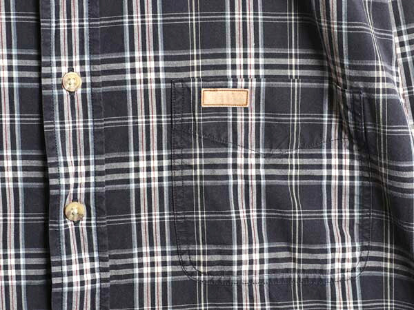 US企画 カーハート チェック 長袖 ボタンダウン シャツ メンズ L 長袖シャツ ワーク コットン ワンポイント ポケット付き マルチカラー BD