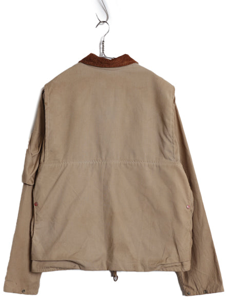 70s ★ IDEAL フィッシング ジャケット メンズ L 程/ ヴィンテージ ウェーディング ショート丈 多ポケット アウトドア フルジップ ベージュ
