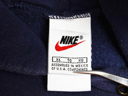 90s ナイキ スモール スウッシュ 刺繍 スウェット フード パーカー メンズ XL / オールド トレーナー プルオーバー 裏起毛 ヘビーウェイト