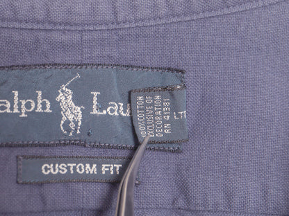 00s ラルフローレン 3点留め 長袖 ボタンダウン シャツ メンズ L オールド ポロ CUSTOM FIT オックスフォード コットン ワイシャツ ポニー