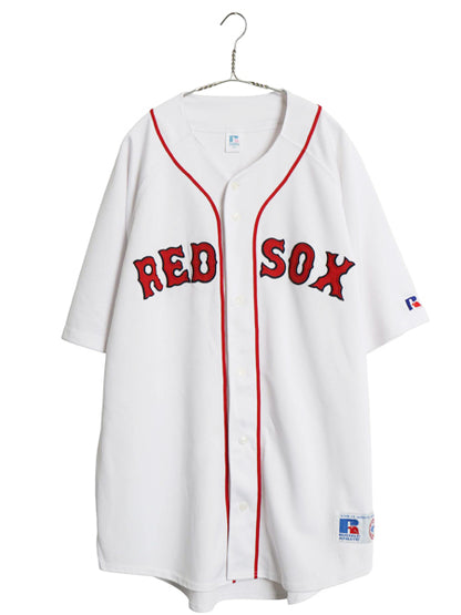 90s レッドソックス ベースボール シャツ メンズ XXL / オールド MLB オフィシャル ラッセル 大リーグ ユニフォーム ジャージ 大きいサイズ