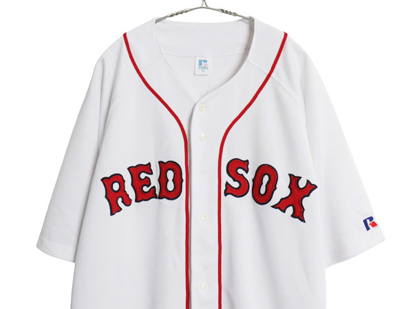90s レッドソックス ベースボール シャツ メンズ XXL / オールド MLB オフィシャル ラッセル 大リーグ ユニフォーム ジャージ 大きいサイズ