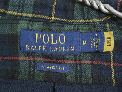 ラルフローレン 長袖 ボタンダウン フランネル シャツ メンズ M ポロ チェック 2レイヤー CLASSIC FIT ネルシャツ ワンポイント ポニー BD