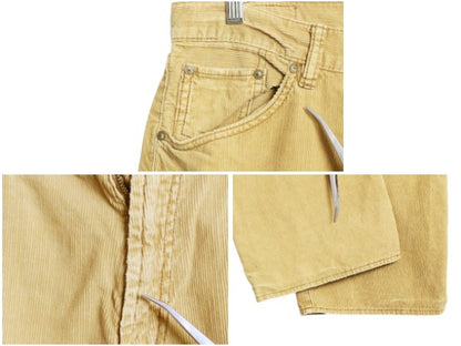 ラルフローレン 細畝 コーデュロイ パンツ メンズ 実寸 36 32 ポロ ストレート ノータック コットン スラックス 革パッチ ボトムス コーズ