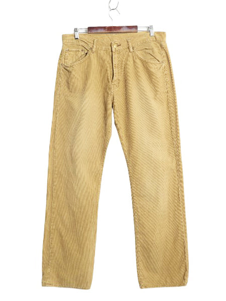 ラルフローレン 細畝 コーデュロイ パンツ メンズ 実寸 36 32 ポロ ストレート ノータック コットン スラックス 革パッチ ボトムス コーズ