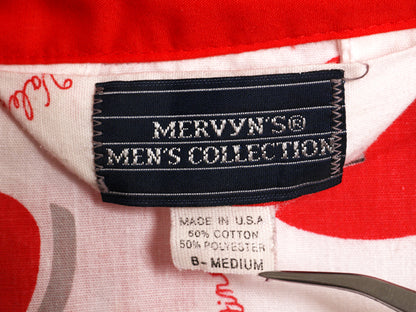 80s USA製 ★ ハート x エンジェル 総柄 パジャマ セットアップ メンズ M / ヴィンテージ オープンカラー シャツ イージー パンツ グランジ