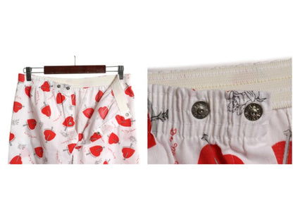 80s USA製 ★ ハート x エンジェル 総柄 パジャマ セットアップ メンズ M / ヴィンテージ オープンカラー シャツ イージー パンツ グランジ