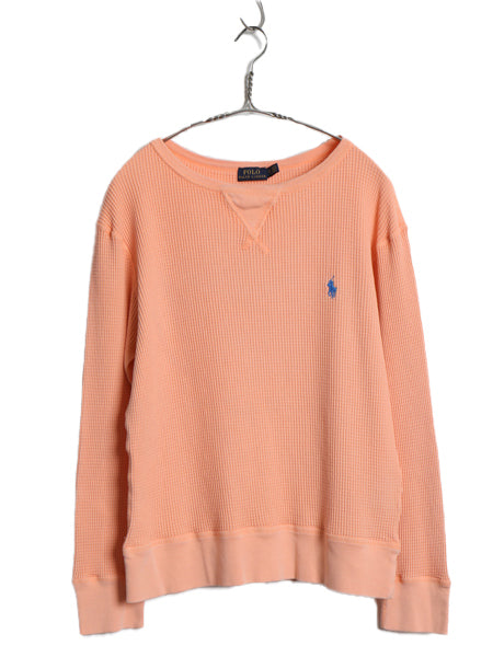 ポロ ラルフローレン 前V 長袖 サーマル Tシャツ レディース XL / ロンT ワッフル コットン カットソー ワンポイント ストレッチ インナー