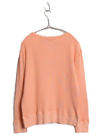 ポロ ラルフローレン 前V 長袖 サーマル Tシャツ レディース XL / ロンT ワッフル コットン カットソー ワンポイント ストレッチ インナー