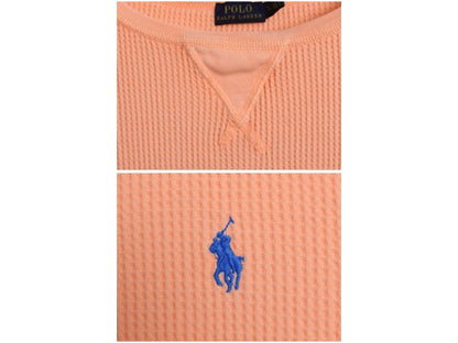 ポロ ラルフローレン 前V 長袖 サーマル Tシャツ レディース XL / ロンT ワッフル コットン カットソー ワンポイント ストレッチ インナー