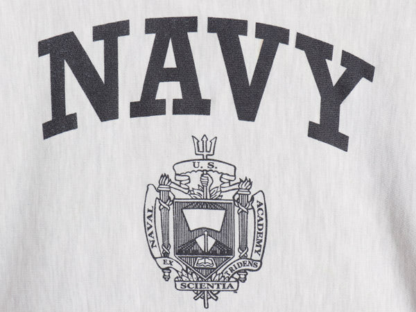 00s チャンピオン オリジナル リバースウィーブ US NAVY プリント スウェット パーカー メンズ L 古着 オールド トレーナー 軍物 USN 杢灰