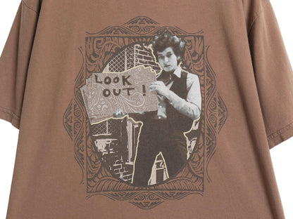 00s ボブ ディラン フォト イラスト プリント Tシャツ メンズ L / オールド オフィシャル グラフィック バンド ロック ヘビーウェイト 茶 
