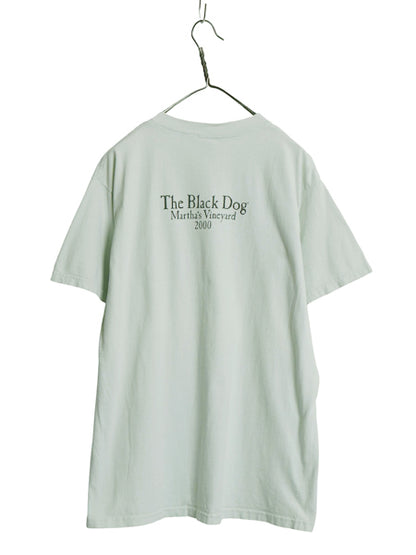 00s USA製 The Black Dog ドッグ イラスト プリント Tシャツ メンズ レディース L オールド アニマル アート キャラクター ヘビーウェイト