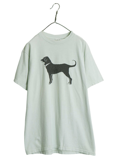 00s USA製 The Black Dog ドッグ イラスト プリント Tシャツ メンズ レディース L オールド アニマル アート キャラクター ヘビーウェイト