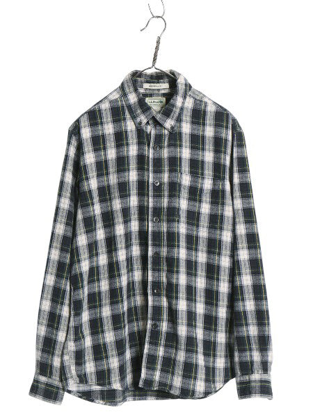 00s エルエルビーン チェック 長袖 ボタンダウン フランネル シャツ メンズ M / 古着 オールド アウトドア コットン ネルシャツ 長袖シャツ