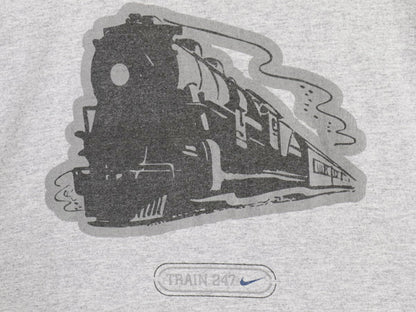 90s ナイキ 両面 プリント 半袖 Tシャツ メンズ XL / オールド グラフィック アート イラスト スウッシュ カットソー 大きいサイズ グレー