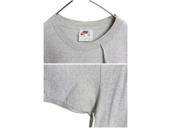 90s ナイキ 両面 プリント 半袖 Tシャツ メンズ XL / オールド グラフィック アート イラスト スウッシュ カットソー 大きいサイズ グレー