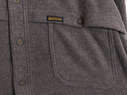 00s ウールリッチ 長袖 フリース シャツ メンズ L / オールド アウトドア ダブル マッキーノ タイプ ジャケット 長袖シャツ ゆったり 濃灰