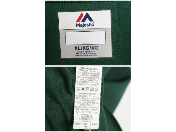 アスレチックス ベースボール シャツ メンズ XL / MLB オフィシャル マジェスティック 大リーグ ユニフォーム 重ね着 前開き 大きいサイズ