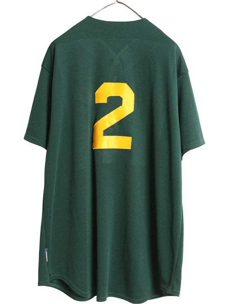 アスレチックス ベースボール シャツ メンズ XL / MLB オフィシャル マジェスティック 大リーグ ユニフォーム 重ね着 前開き 大きいサイズ