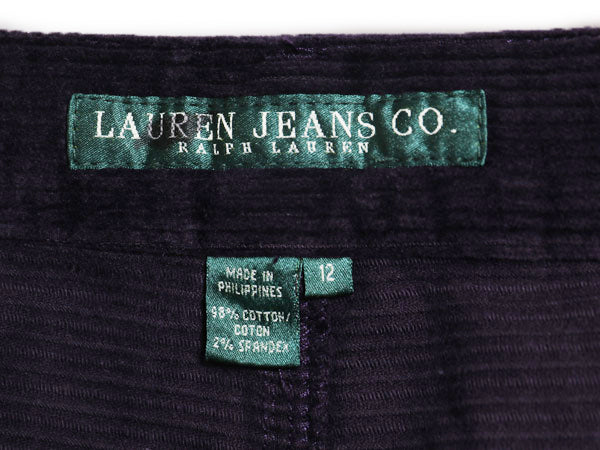 ラルフローレン 太畝 コーデュロイ フレア パンツ レディース 12 実寸 33 31 XL ブーツカット ベルボトム ノータック ストレッチ ボトムス