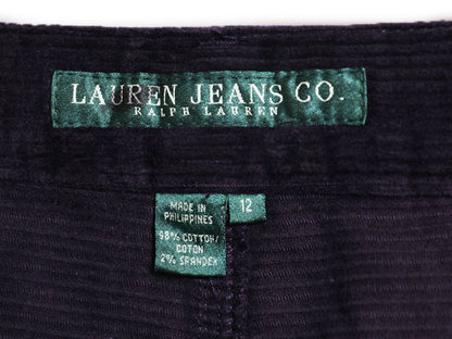 ラルフローレン 太畝 コーデュロイ フレア パンツ レディース 12 実寸 33 31 XL ブーツカット ベルボトム ノータック ストレッチ ボトムス