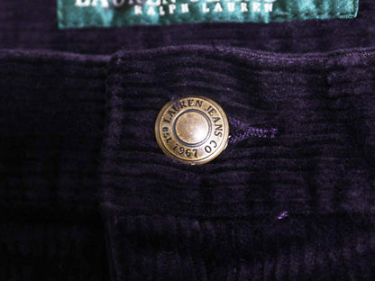 ラルフローレン 太畝 コーデュロイ フレア パンツ レディース 12 実寸 33 31 XL ブーツカット ベルボトム ノータック ストレッチ ボトムス