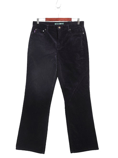 ラルフローレン 太畝 コーデュロイ フレア パンツ レディース 12 実寸 33 31 XL ブーツカット ベルボトム ノータック ストレッチ ボトムス