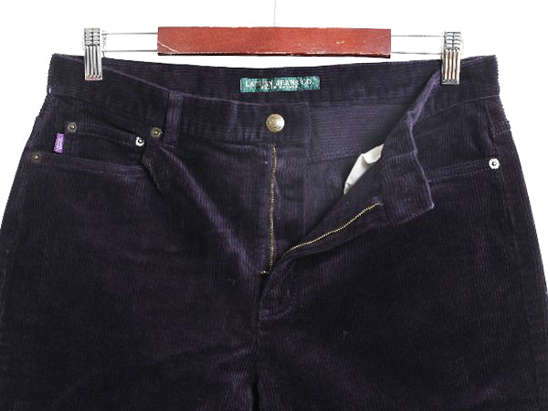 ラルフローレン 太畝 コーデュロイ フレア パンツ レディース 12 実寸 33 31 XL ブーツカット ベルボトム ノータック ストレッチ ボトムス