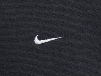 90s ナイキ スモール スウッシュ 刺繍 スウェット メンズ L / オールド 当時物 裏起毛 トレーナー クルーネック ワンポイント ロゴ 黒 無地