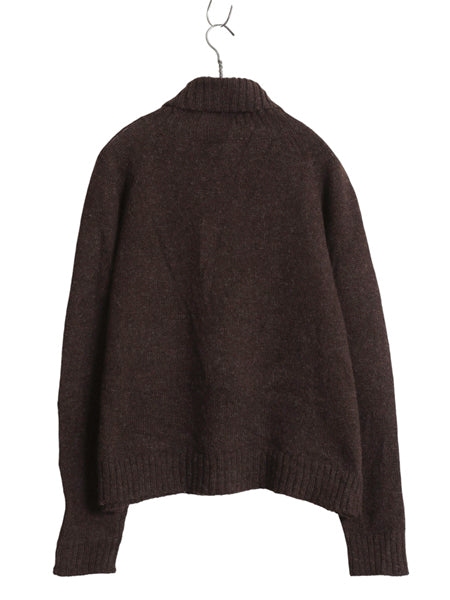 00s オールド ギャップ タートルネック ウール ニット セーター レディース L 旧タグ 長袖ニット ハイネック 無地 シンプル ショート丈 茶