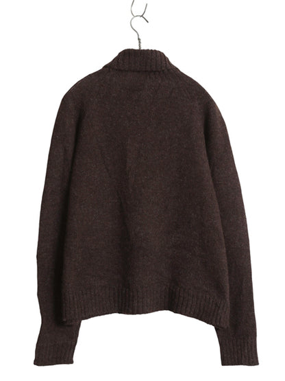 00s オールド ギャップ タートルネック ウール ニット セーター レディース L 旧タグ 長袖ニット ハイネック 無地 シンプル ショート丈 茶